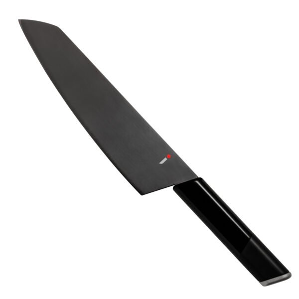 An all purpose knife displayed diagonally, showing the entire knife