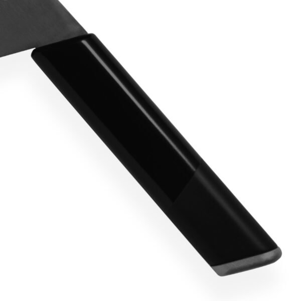 A kitchen knife focusing on its synthetic resin handle