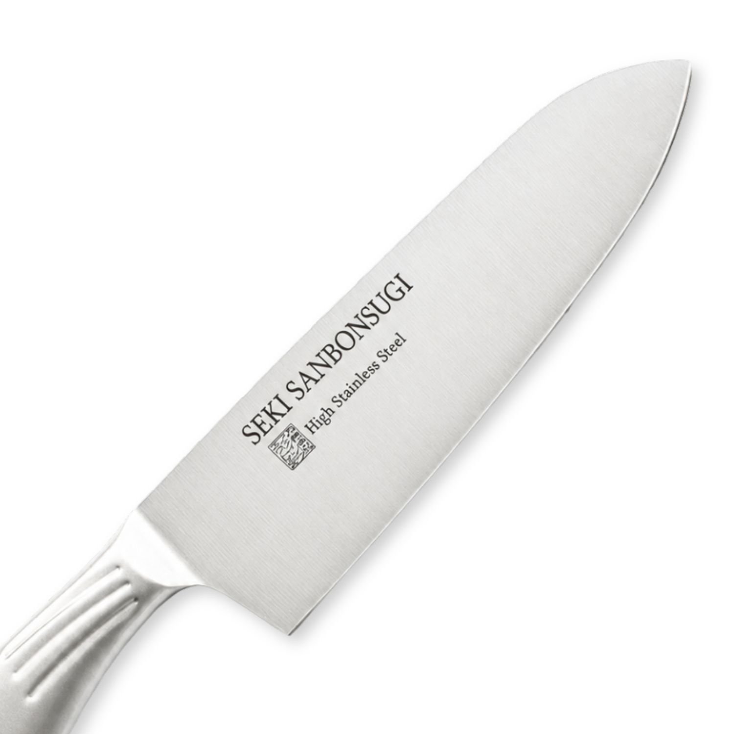 An all-purpose knife focusing on its blade, shown diagonally