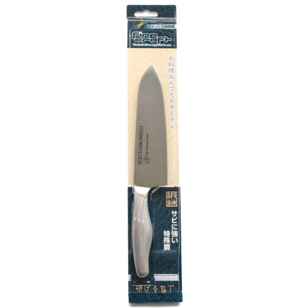 An all purpose knife displayed in a case