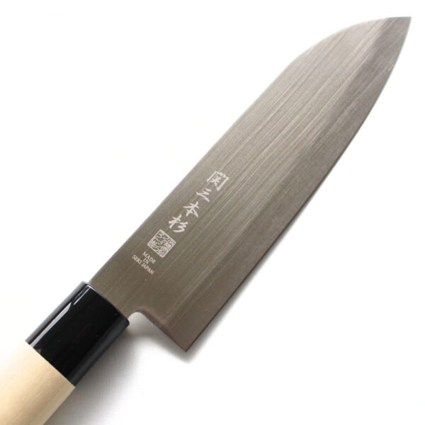 An all purpose knife focusing on its blade, shown diagonally