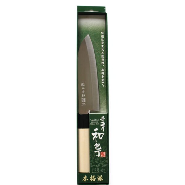 An all purpose knife displayed in case