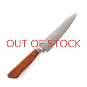 A petty knife displayed diagonally, showing the entire knife with a text of out of stock