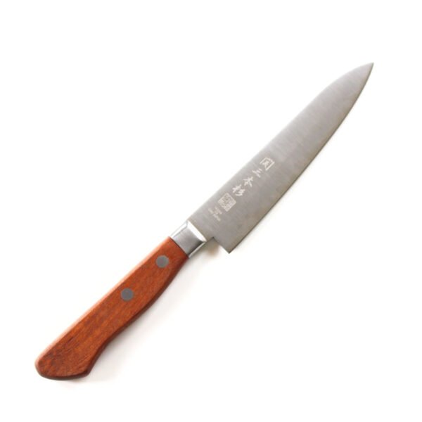 A petty knife displayed diagonally, showing the entire knife
