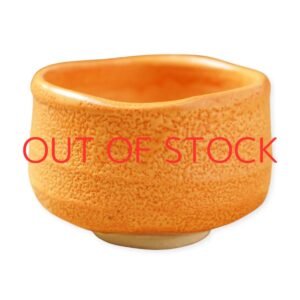 Front view of a matcha bowl showing its overall shape with text of out of stock