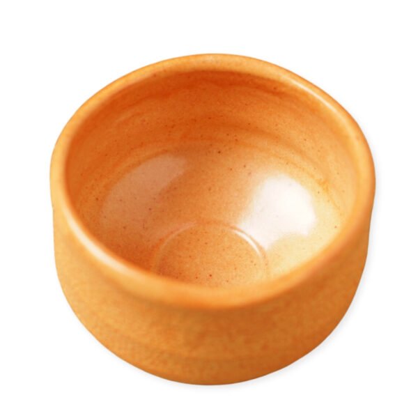 Top view of a matcha bowl, showing the interior and rim