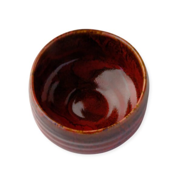 Top view of a matcha bowl, showing the interior and rim
