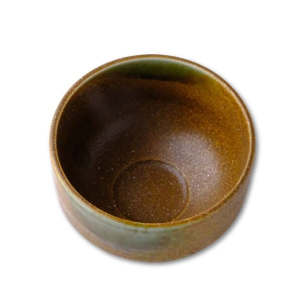 Top view of a matcha bowl, showing the interior and rim