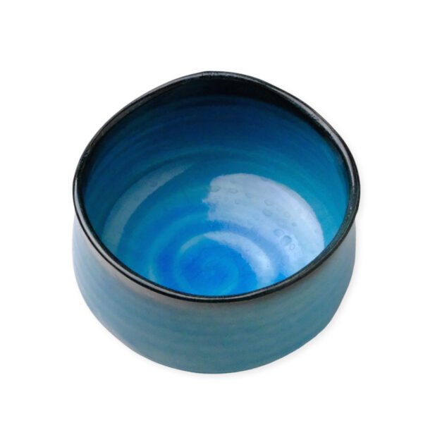 Top view of a matcha bowl, showing the interior and rim