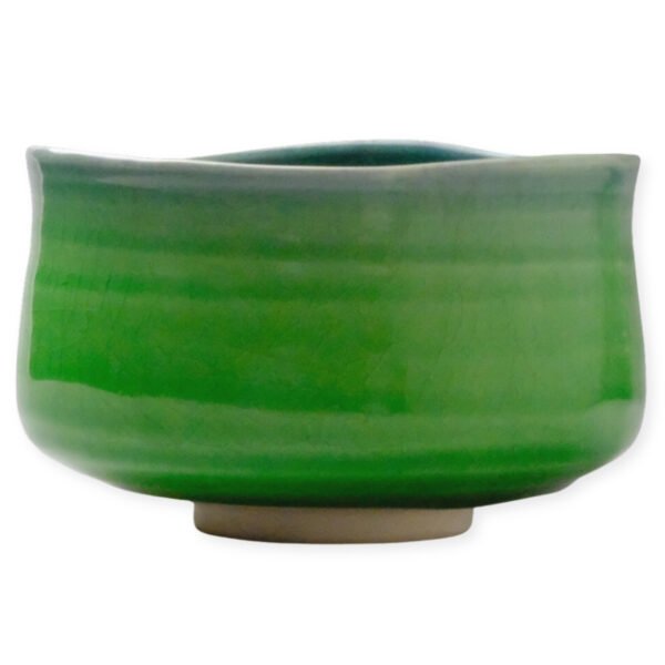 Front view of a matcha bowl showing its overall shape