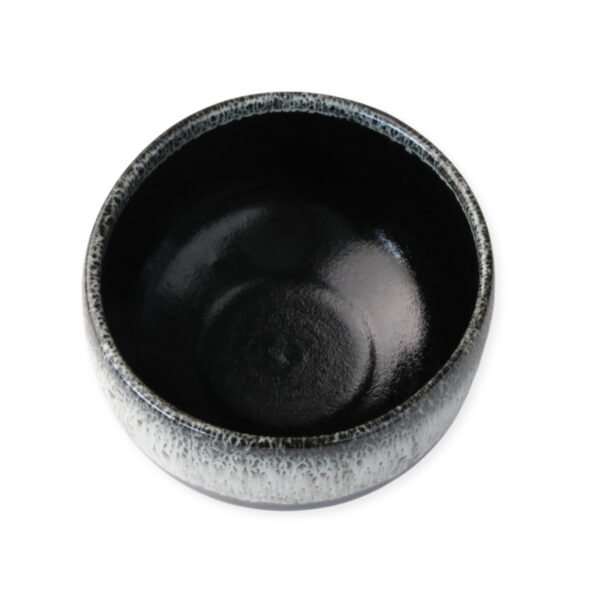 Top view of a matcha bowl, showing the interior and rim