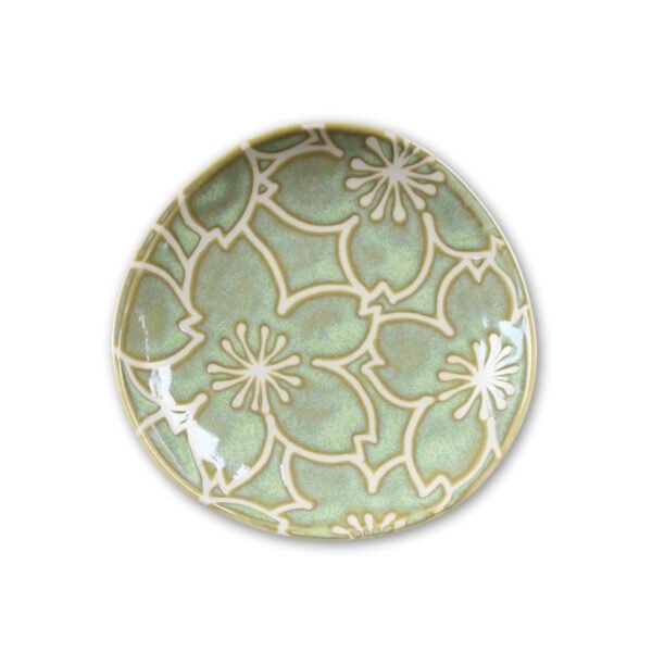 Top view of a small plate showing the entire design