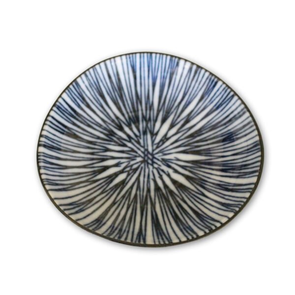 Top view of a small plate showing the entire design