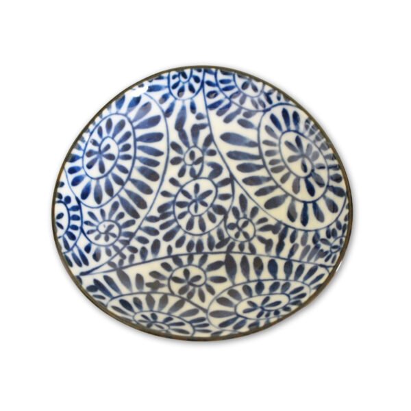 Top view of a small plate showing the entire design
