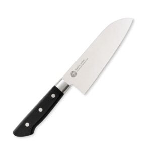 An all purpose knife displayed diagonally, showing the entire knife