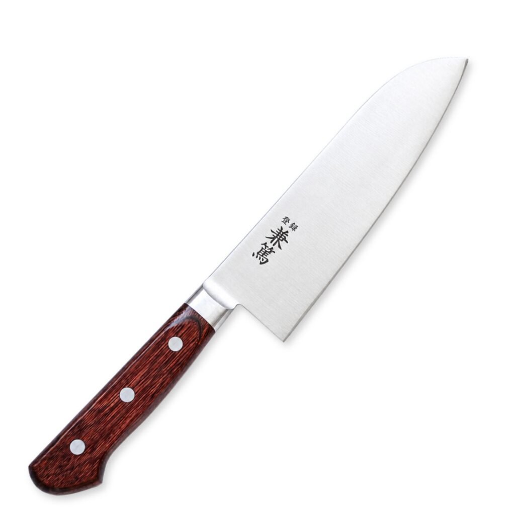 An all-purpose knife displayed diagonally, showing the entire knife