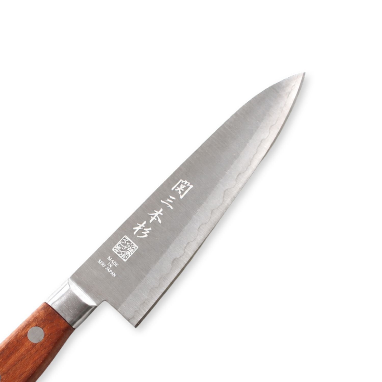 A petty knife focusing on its blade, shown diagonally