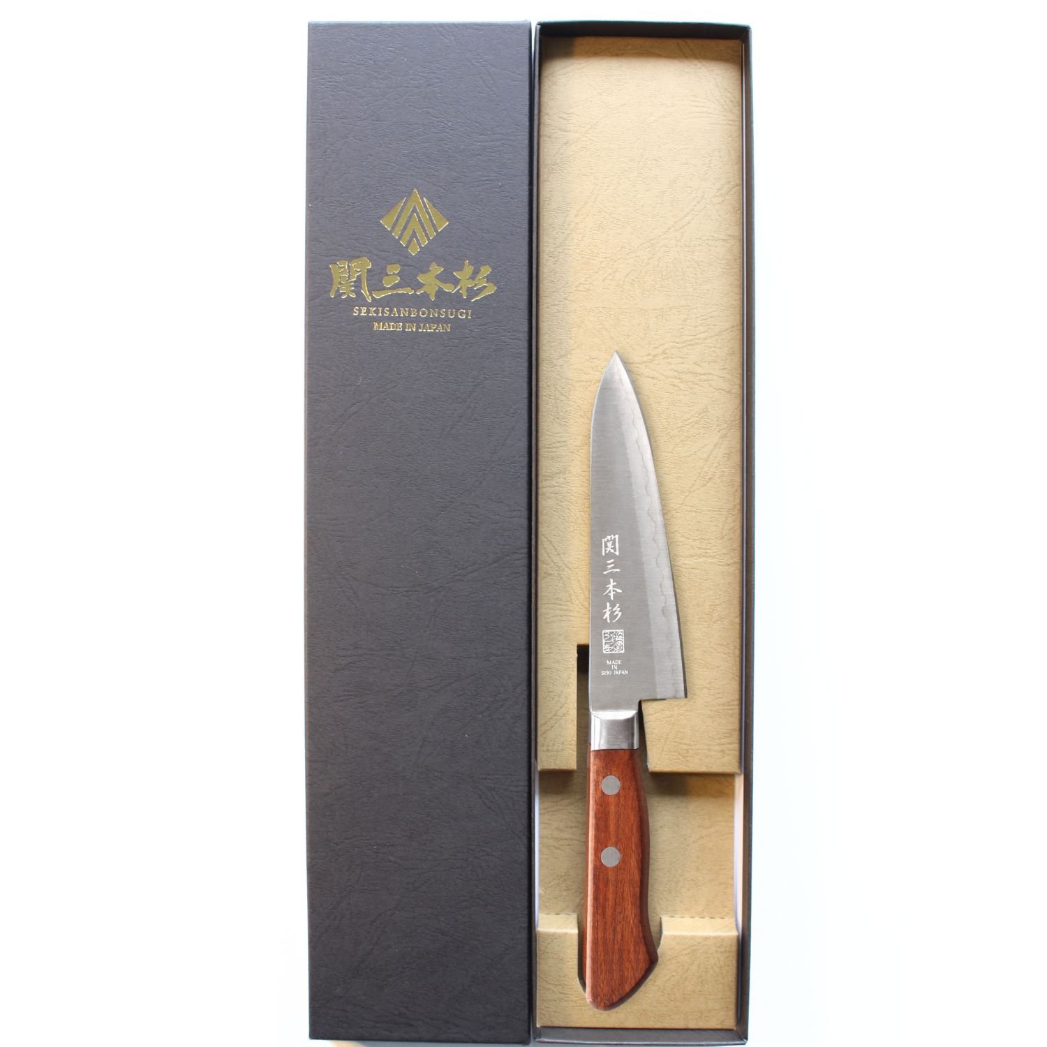 A petty knife displayed in a box