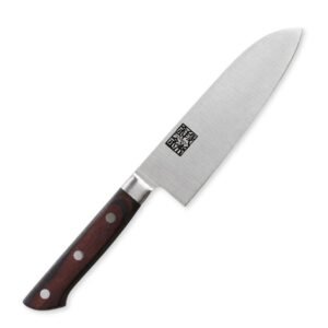 An all purpose knife displayed diagonally, showing the entire knife